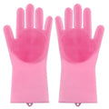 Pink Rubber Dishwashing Kitchen Gloves